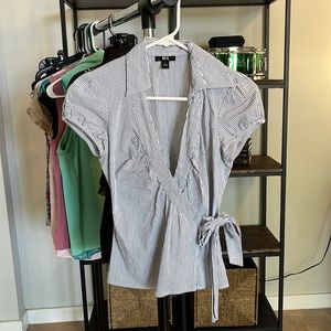 Cotton stripped side tie top